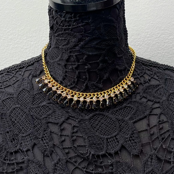 small black rhinestone statement necklace - Picture 2 of 2
